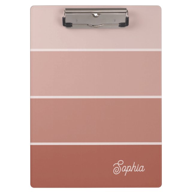 Porte-bloc Terracotta neutre | Ombre Stripes avec script (Devant)