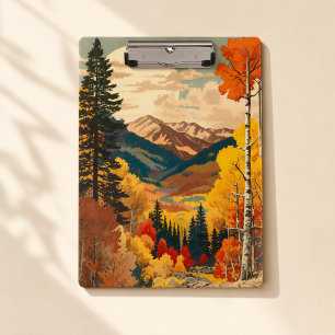 Porte-bloc Texte personnalisé d'automne vintage dans les mont