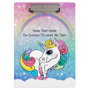 Porte-bloc Texte personnalisé/ Unicorne blanche Séquences de