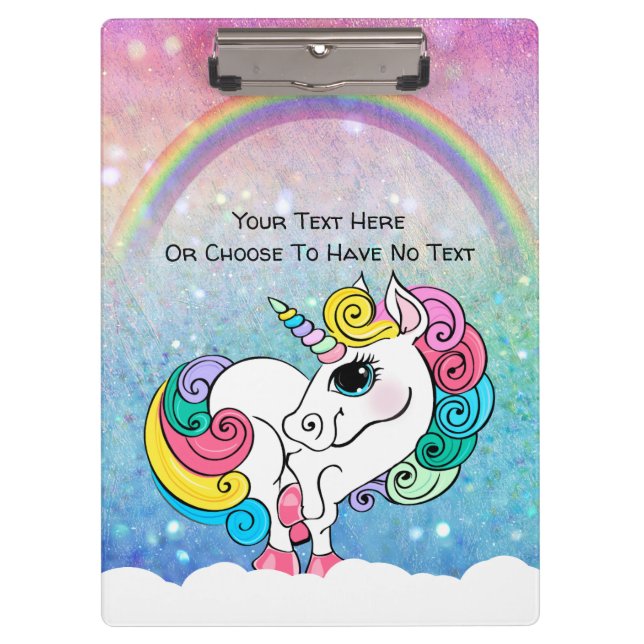 Porte-bloc Texte personnalisé/ Unicorne blanche Séquences de  (Devant)