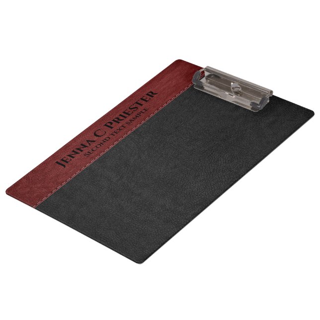 Porte-bloc Texture En Cuir Noir Et Rouge Faux (Incliné)