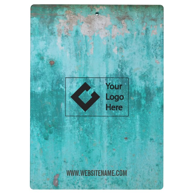 Porte-bloc Texture patinée de mur en béton de turquoise (Dos)