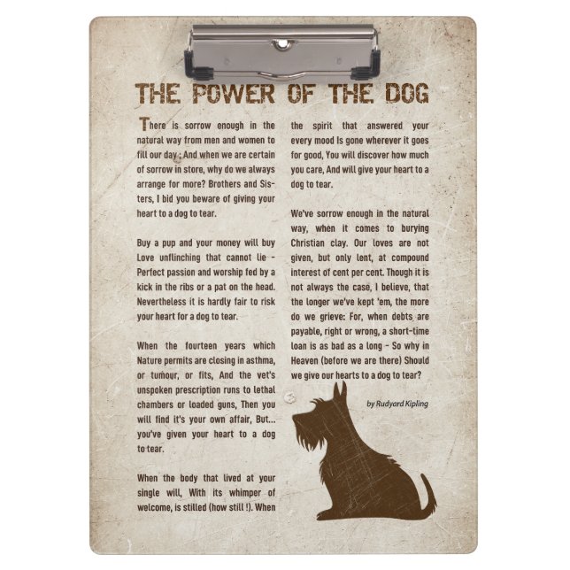 Porte-bloc The Power of the Dog Poem - Rudyard Kipling  (Devant)
