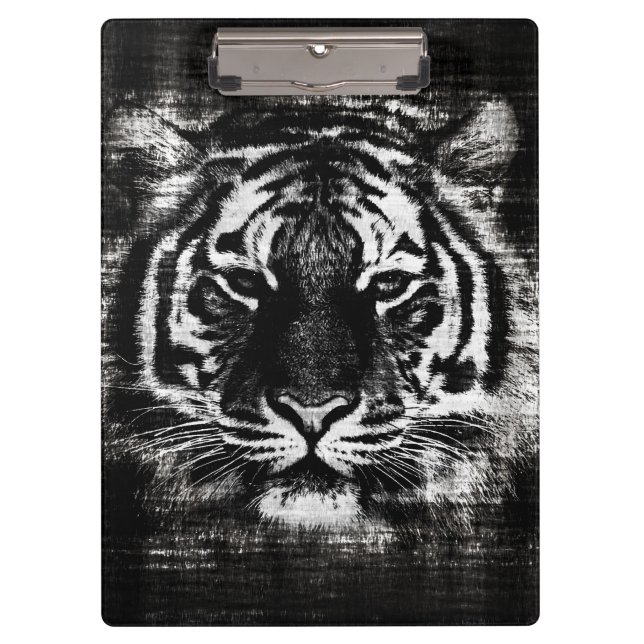Porte-bloc Tigre noir et blanc #2 (Devant)