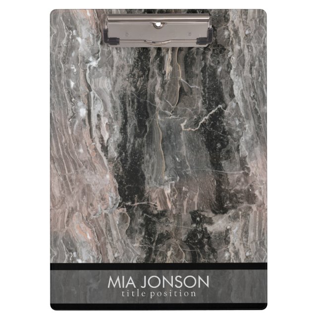 Porte-bloc Tons gris tacheté Tons de marbre Pierre Texture (Devant)