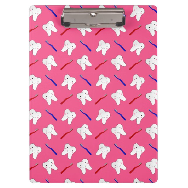 Porte-bloc Toothburshes et motif roses mignons de dents (Devant)