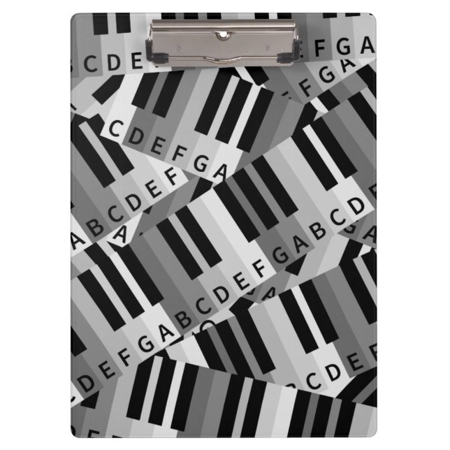 Porte-bloc Touches de piano noir et blanc (Devant)