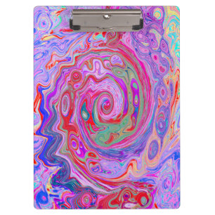 Porte-bloc Tourbillon Abstrait Rétro Rouge, Violet et Rose