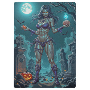 Porte-bloc Traite d'Halloween ou ami Zombie w Cerveau