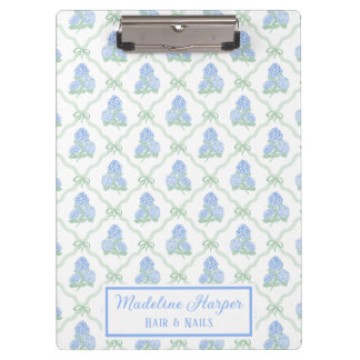 Porte-bloc Trellis Préparé Arc Bleu & Hydrangeas Verts Monogr