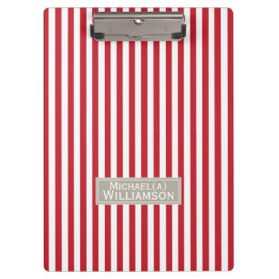 Porte-bloc Trendy Crimson brillant rouge & blanc rayé élégant