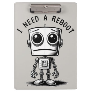 Porte-bloc Triste Robot - J'Ai Besoin D'Un Redémarrage