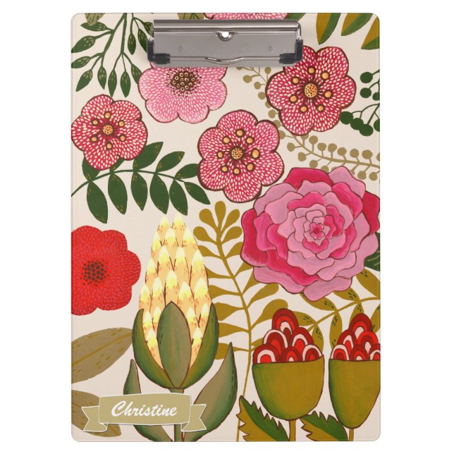 Porte-bloc Tropiques florales Peinture artistique personnalis (Devant)