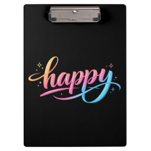 Porte-bloc Typographie BONHEUR dégradé pastel vibrant - Moder