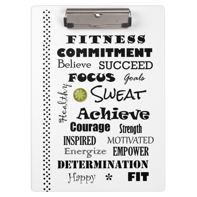Porte-bloc Typographie de la condition physique motivationnel (Devant)