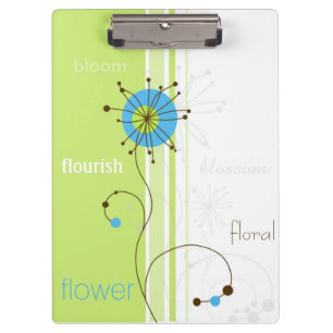 Porte-bloc Typographie moderne simple à fleurs verte