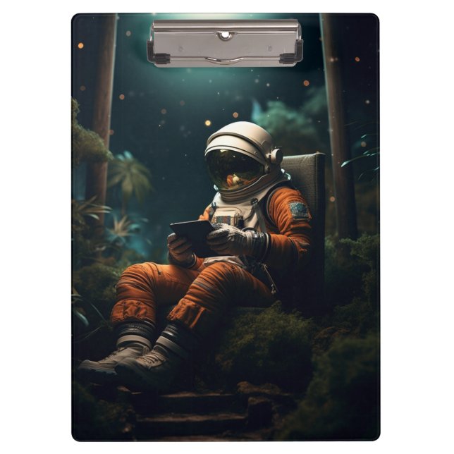 Porte-bloc Un astronaute assis sur une chaise (Devant)