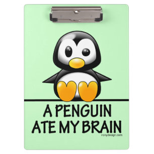 Porte-bloc Un pingouin a mangé mon cerveau