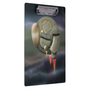 Porte-bloc Un vaisseau spatial qui traverse une planète