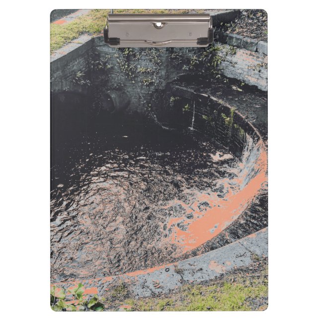 Porte-bloc Une piscine orange à Welshpool (Devant)