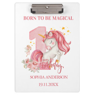 Porte-bloc Unicorn 1st Birthday Pink Custom