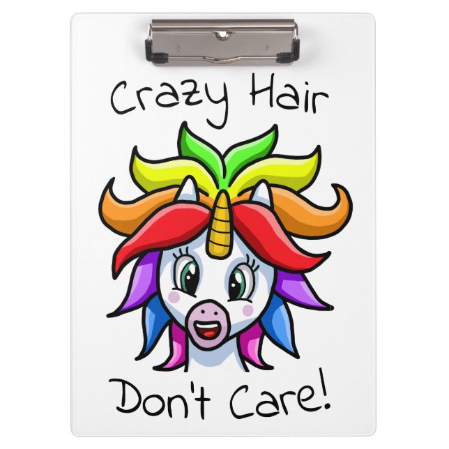 Porte-bloc Unicorn Crazy Hair ne s'en fiche pas drôle (Devant)