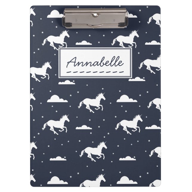 Porte-bloc Unicorn Midnight Sky Motif personnalisé (Devant)