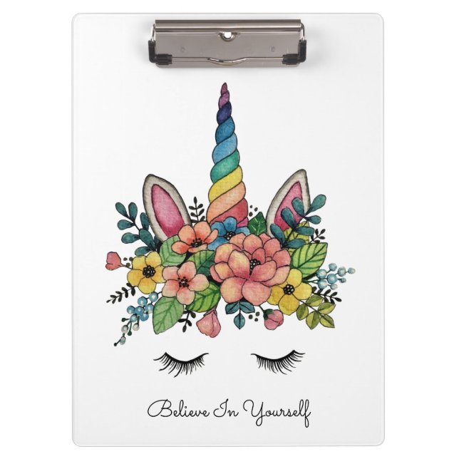 Porte-bloc Unicorne Lashes Avec Rainbow Horn (Devant)