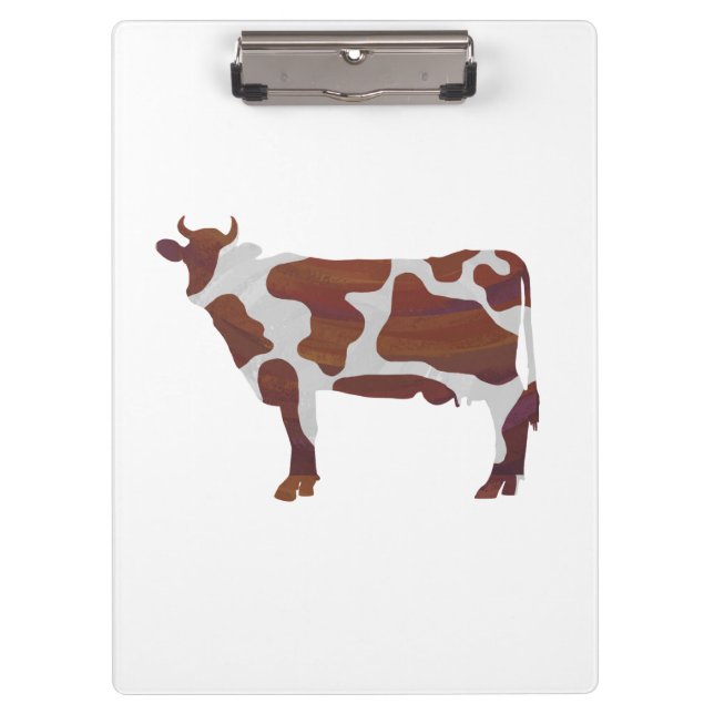 Porte-bloc Vache Brown et blanche Silhouette (Devant)