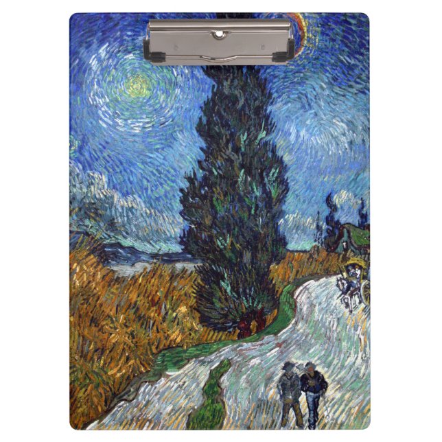 Porte-bloc Van Gogh Road Avec Cyprès Impressionnisme (Devant)