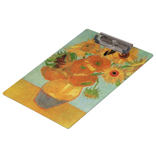 Porte-bloc Vase avec douze tournesols par Vincent van Gogh (Incliné)