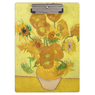 Porte-bloc Vase with fifteen sunflowers by Vincent Van Gogh