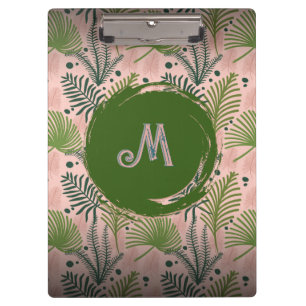 Porte-bloc Verdure botanique Aquarelle Feuille Monogramme