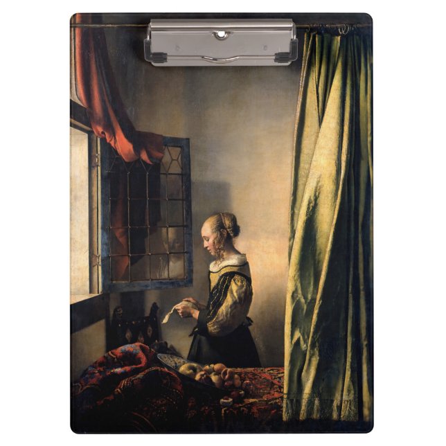 Porte-bloc Vermeer - Fille lisant une lettre à une fenêtre ou (Devant)