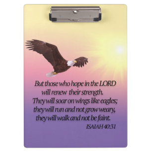 Porte-bloc Verset de la Bible Aigle Jaune Rose Violet