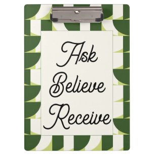 Porte-bloc Vert blanc géométrique Art Abstrait