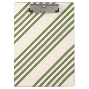Porte-bloc Vert olive et beige cinq rayures motif