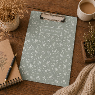 Porte-bloc Vert sauge floral, Maison de campagne, Cottage cor