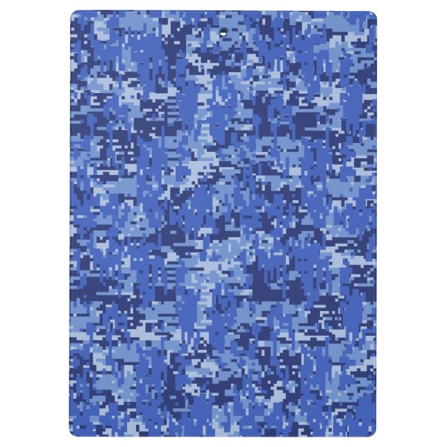 Porte-bloc Vibrant Camo Camouflage numérique bleu texture (Dos)