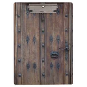 Porte-bloc Vieille porte en bois espagnole avec des boulons