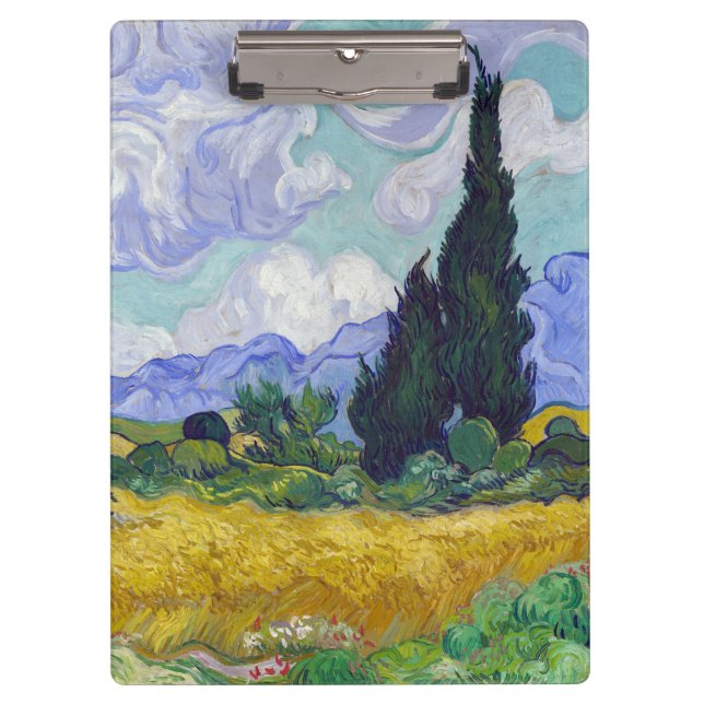 Porte-bloc Vincent Van Gogh - Champ de blé avec cyprès (Devant)