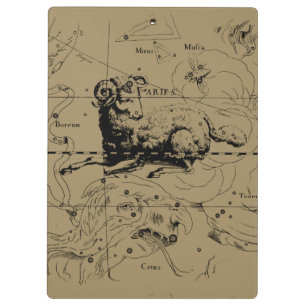 Porte-bloc Vintage Aries Constellation Carte Hevelius 1690