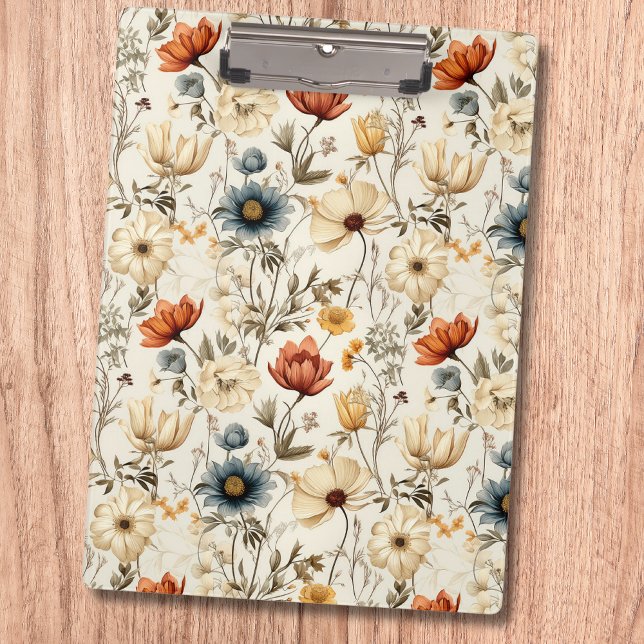 Porte-bloc Vintage Dried Wildflower Navy Terracotta (Créateur téléchargé)