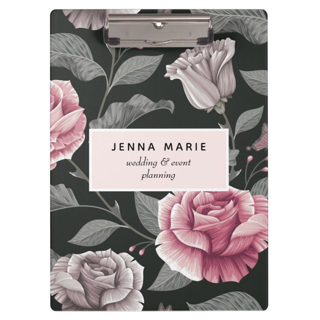 Porte-bloc Vintage florale noire (Devant)