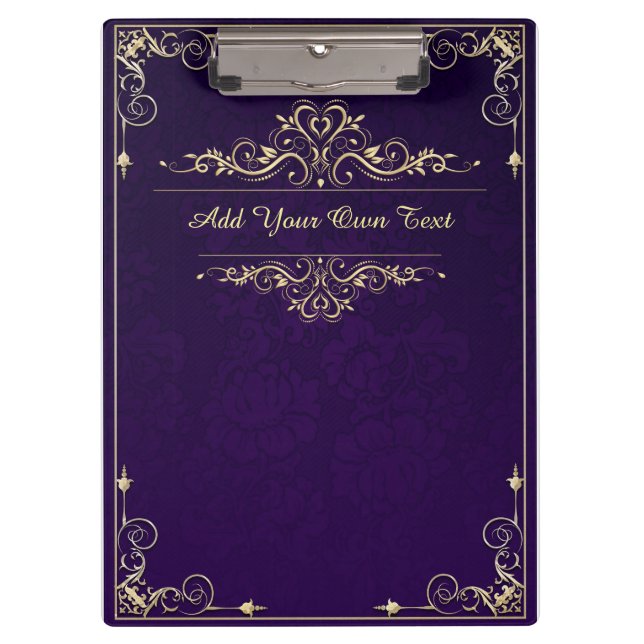 Porte-bloc Vintage Ornate Elegant Purple Damask (Devant)