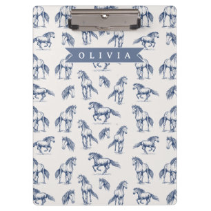 Porte-bloc Vintage Personnalisé Cheval Bleu Classique Campagn