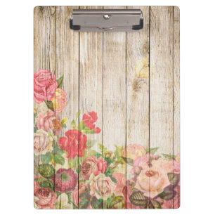 Porte-bloc Vintage Russe Romantique Rose Bois