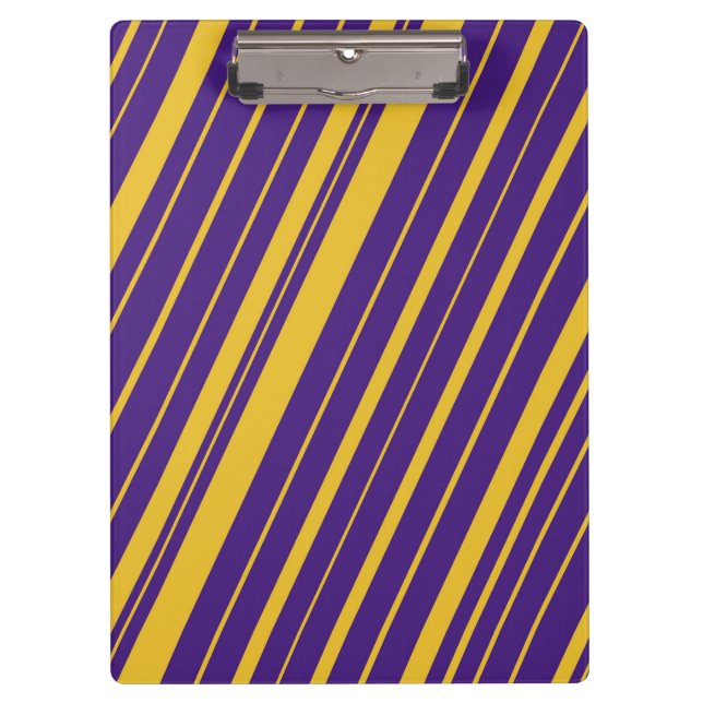 Porte-bloc Violet et rayures diagonales jaunes (Devant)