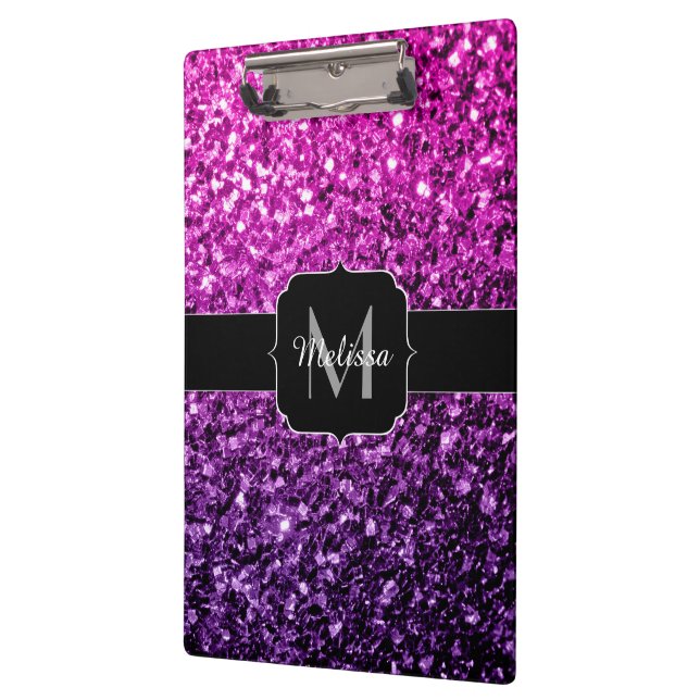 Porte-bloc Violet rose ombre faux parties scintillant scintil (Gauche)