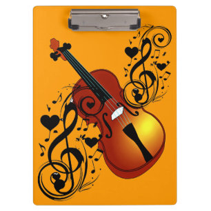 Porte-bloc Violon, Amour au coeur_ Carnet